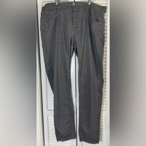 7 For All Mankind Grey Straight Leg Button Fly Jeans, Size 38/33, Cotton/Spandex